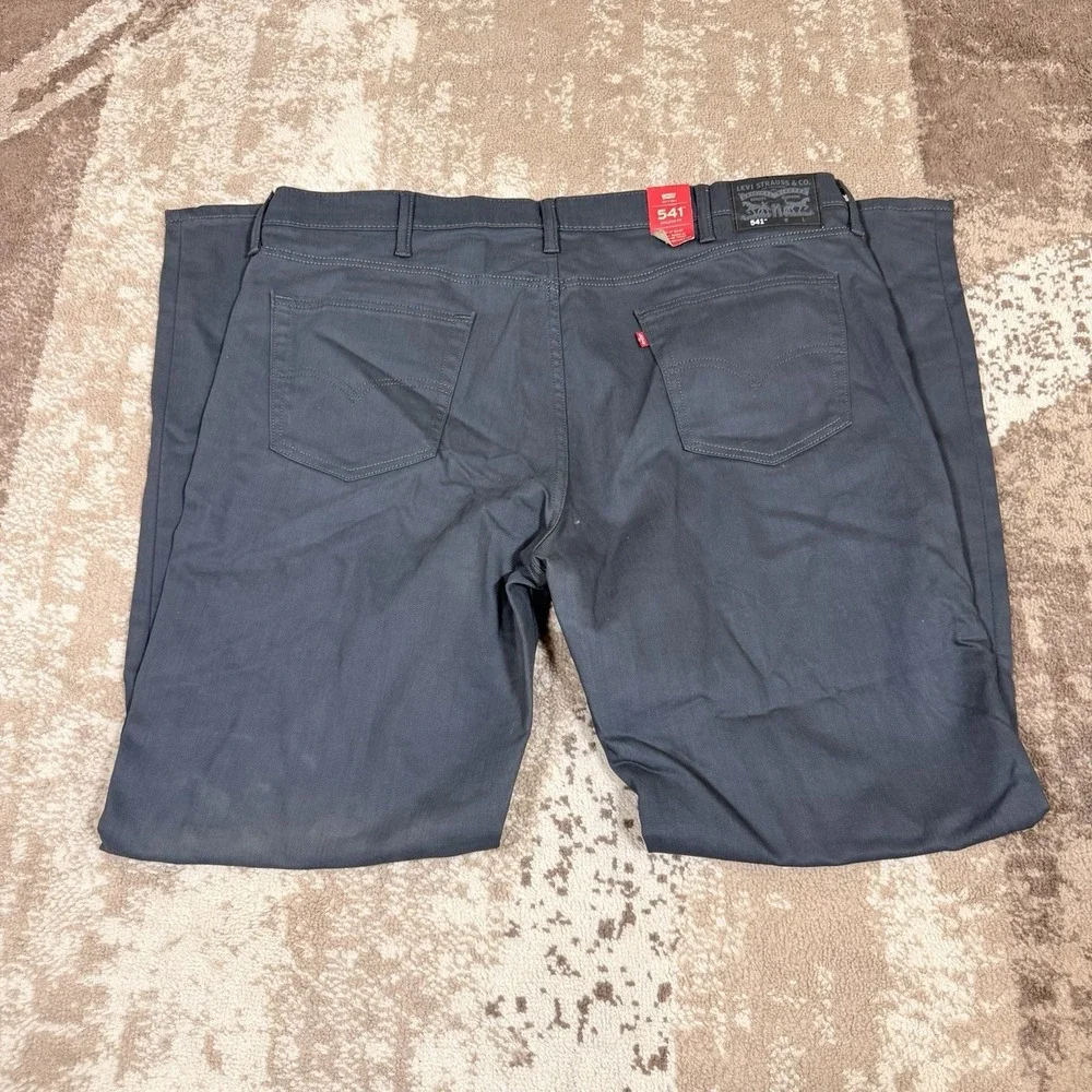 Levis 541 Athletic Taper Jeans Mens 42x36‎ Gray Stretch Denim Pants NWT Tall